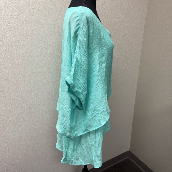 Umgee XL Mint Green Layered Tunic Boho Flowy Oversized Top - Picture 5 of 8